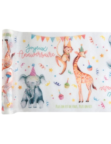 Chemin de table zoo party 30cm x 5m