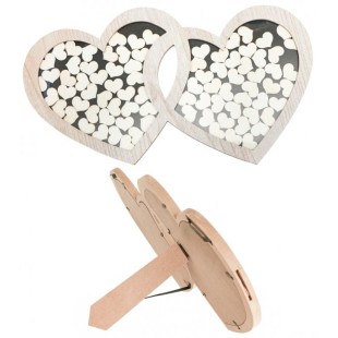 Cadre avec 130 coeurs en bois 2