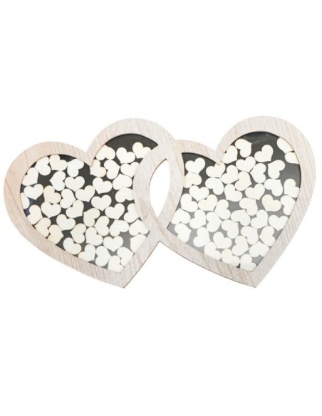 Cadre avec 130 coeurs en bois