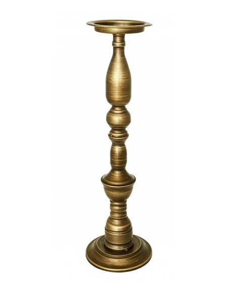 Set de 3 pots métal laiton brun avec pancarte