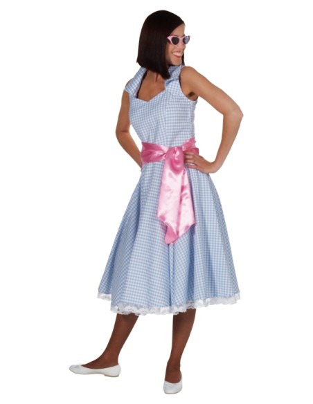 Location costume robe 50's vichy bleu