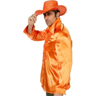 Location chemise disco orange 2