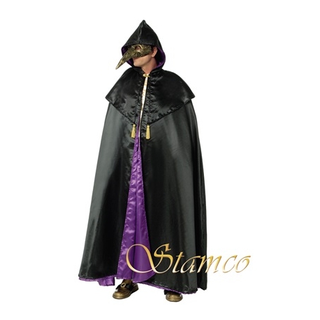 Location cape satin noire et or