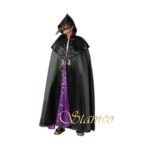 Location cape satin noire et or