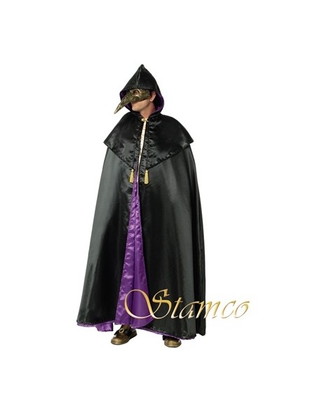 Location cape satin noire et or