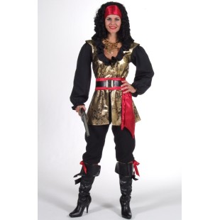 Location costume Pirate noir et or
