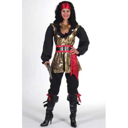Location costume Pirate noir et or