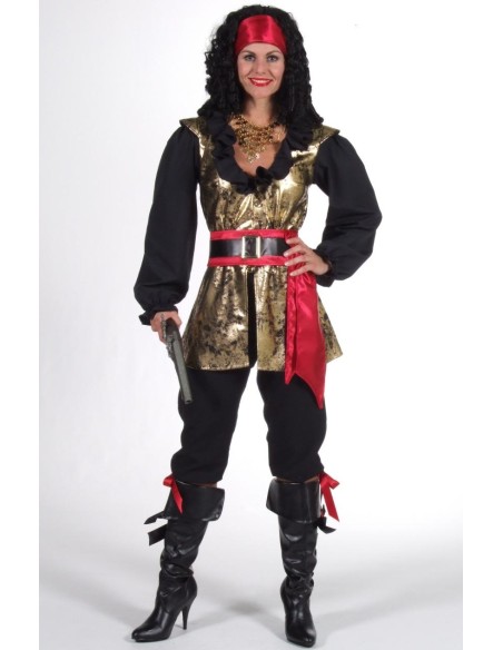 Location costume Pirate noir et or
