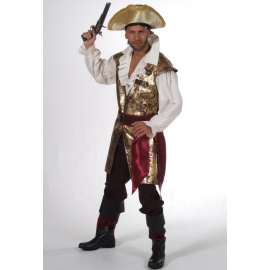 Location costume Pirate noir et or