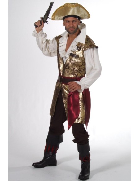 Location costume Pirate noir et or