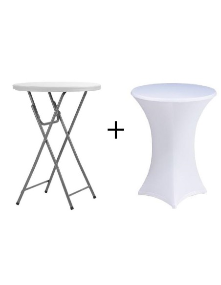 Location mange debout + housse lycra blanche