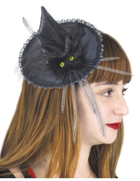 Barette tête de chat noir