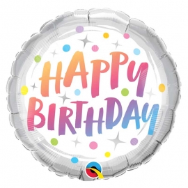 Ballon aluminium Birthday rainbow - 45cm