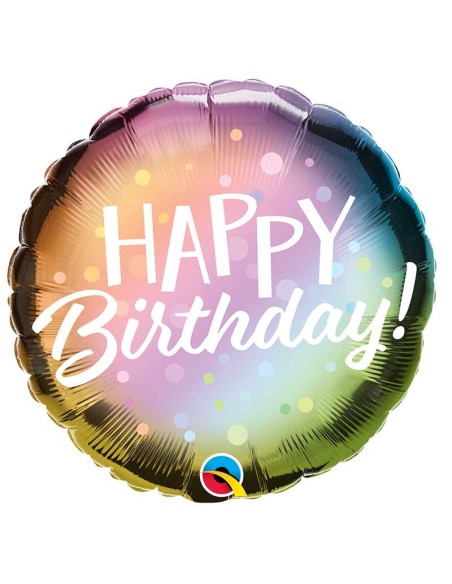 Ballon aluminium Birthday rainbow - 45cm