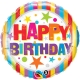 Ballon aluminium Birthday ombres - 45cm