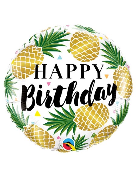 Ballon aluminium Birthday chevron & dots - 45cm