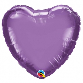 Ballon coeur 45cm chrome purple