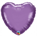 Ballon coeur 45cm chrome purple