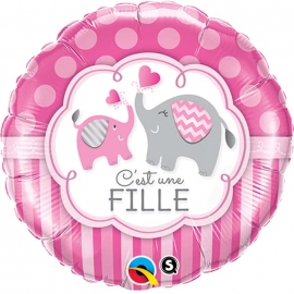 Ballon aluminium c'est une fille éléphant - 45cm