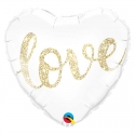 Ballon coeur 45cm love glitter