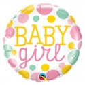Ballon aluminium baby girl dots - 45cm
