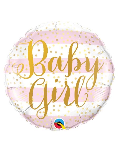 Ballon aluminium baby girl dots - 45cm
