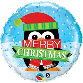 Ballon aluminium 45cm Merry christmas Penguin