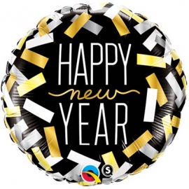 Ballon aluminium 45cm New year stripes