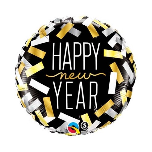Ballon aluminium 45cm New year stripes
