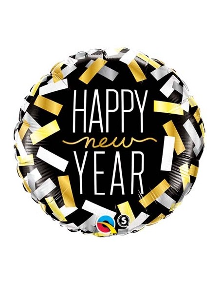 Ballon aluminium 45cm New year stripes