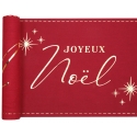 Chemin de table joyeux noël rouge