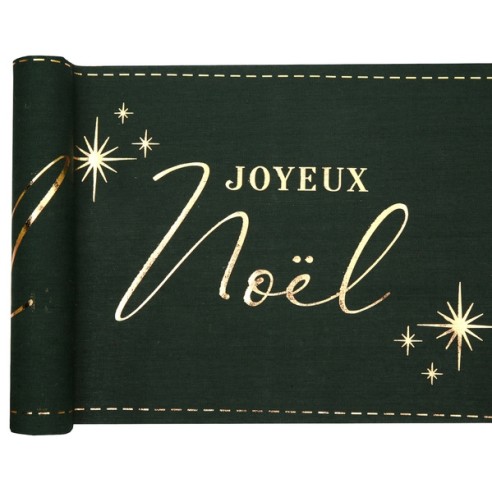 Chemin de table joyeux noël rouge
