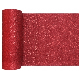 Chemin de table paillettes rouges