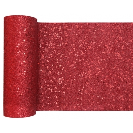 Chemin de table paillettes rouges