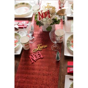 Chemin de table dentelle métallique or 2