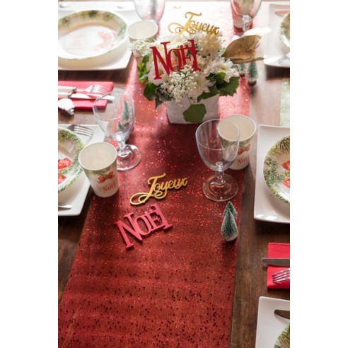 Chemin de table dentelle métallique or