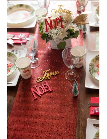 Chemin de table dentelle métallique or