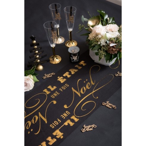 Chemin de table Il était une fois Nöel noir