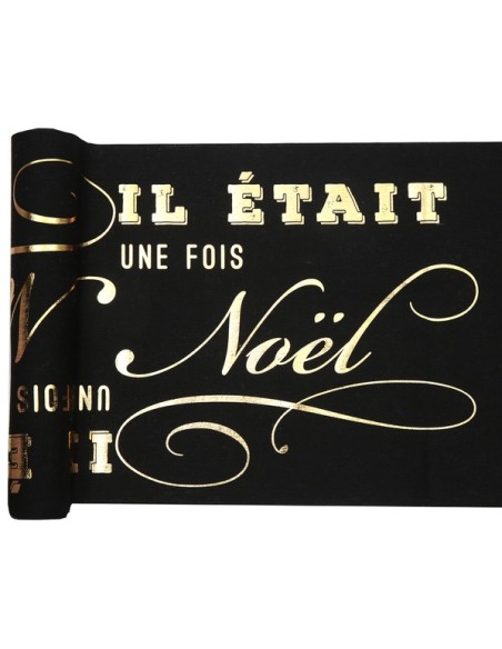 Chemin de table Il était une fois Nöel noir