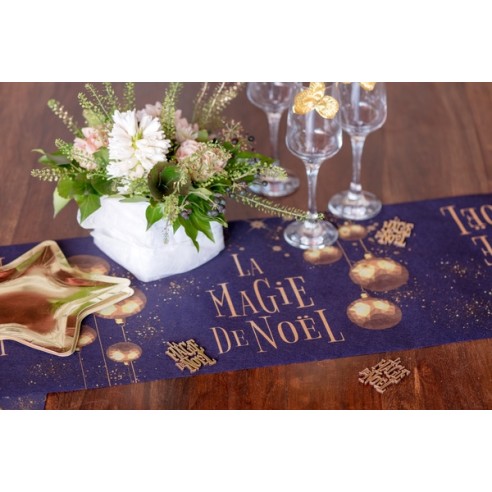 Chemin de table Feu d'artifice vert