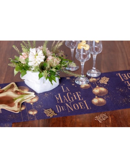 Chemin de table Feu d'artifice vert