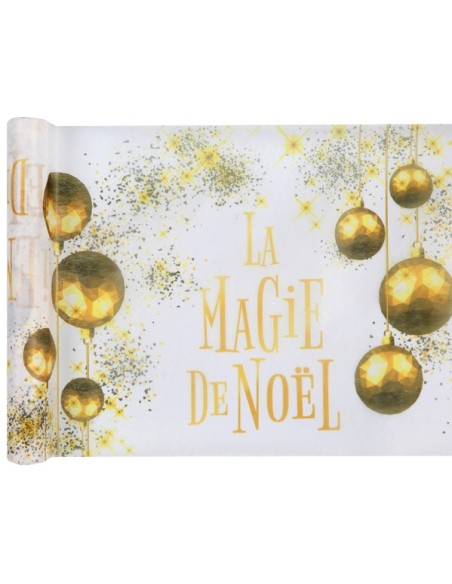 Chemin de table  La magie de Noël bleu