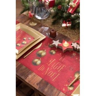 Chemin de table La magie de Noël bleu 2