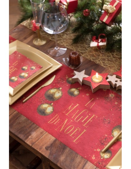 Chemin de table  La magie de Noël bleu