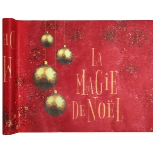 Chemin de table La magie de Noël bleu