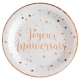 10 Assiettes Joyeux Anniversaire métallisé - Rose gold