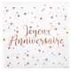 10 Assiettes Joyeux Anniversaire métallisé - Rose gold