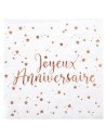10 Assiettes Joyeux Anniversaire métallisé - Rose gold