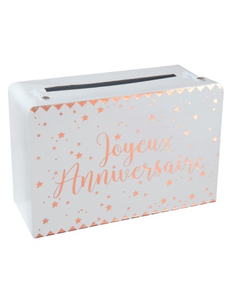 Chemin de table Joyeux Anniversaire métallisé - Rose gold