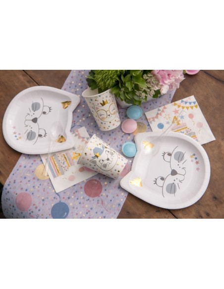 Assiette Kitty party x10